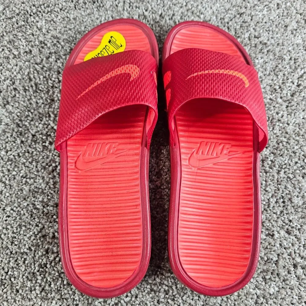 Nike Benassi Solarsoft Slides Mens 7 Red Slip On Sandals Shoes 431884-660 2013